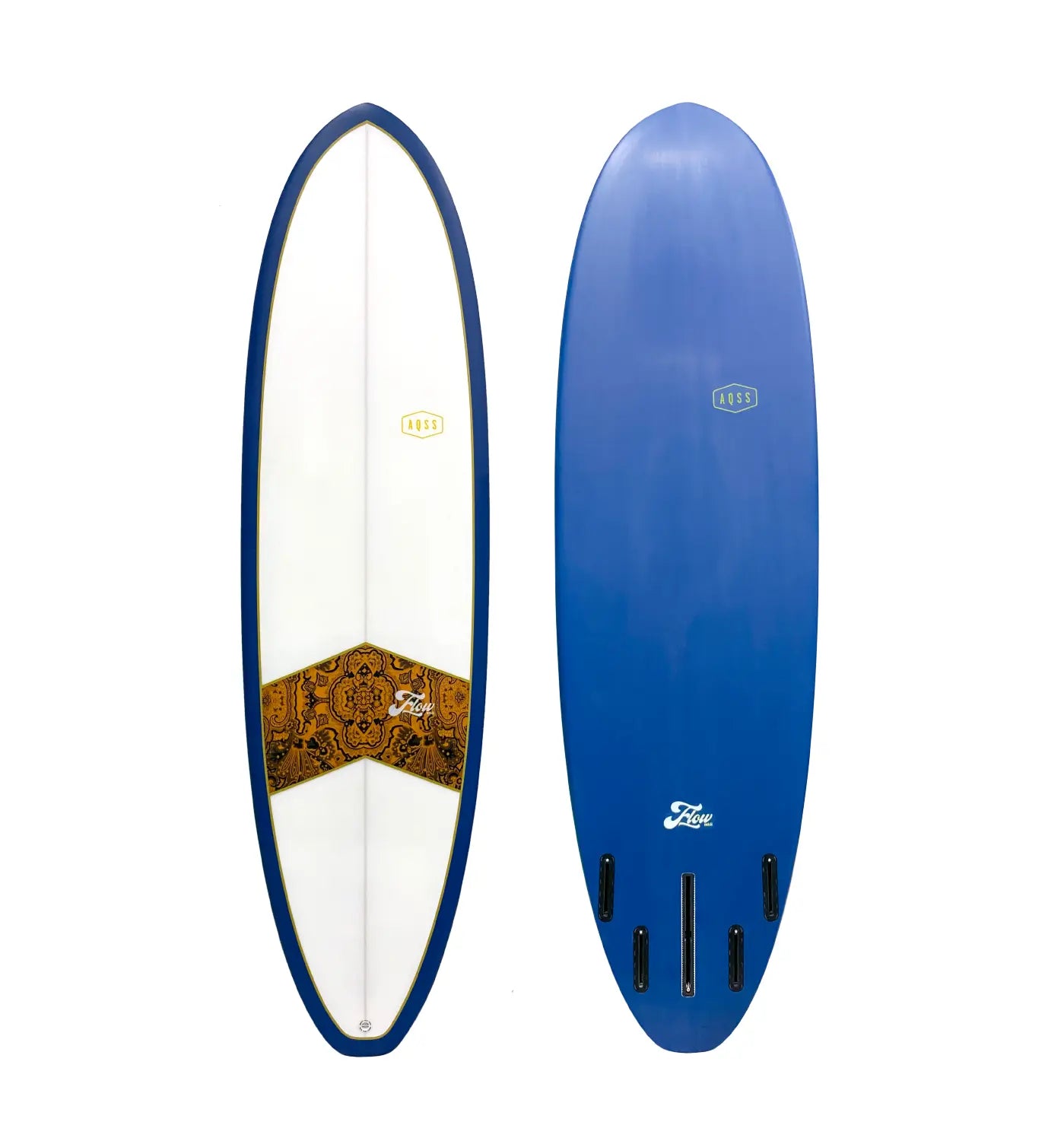 AQSS Flow MK2 Midlength - Blue/Paisley Surfboard