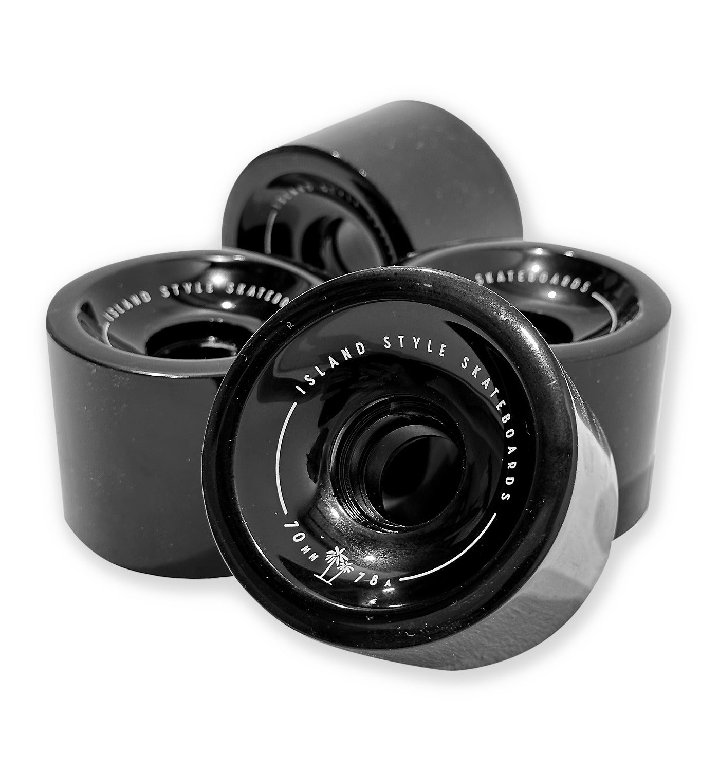 70mm Skateboard Wheels - Black 4 pack
