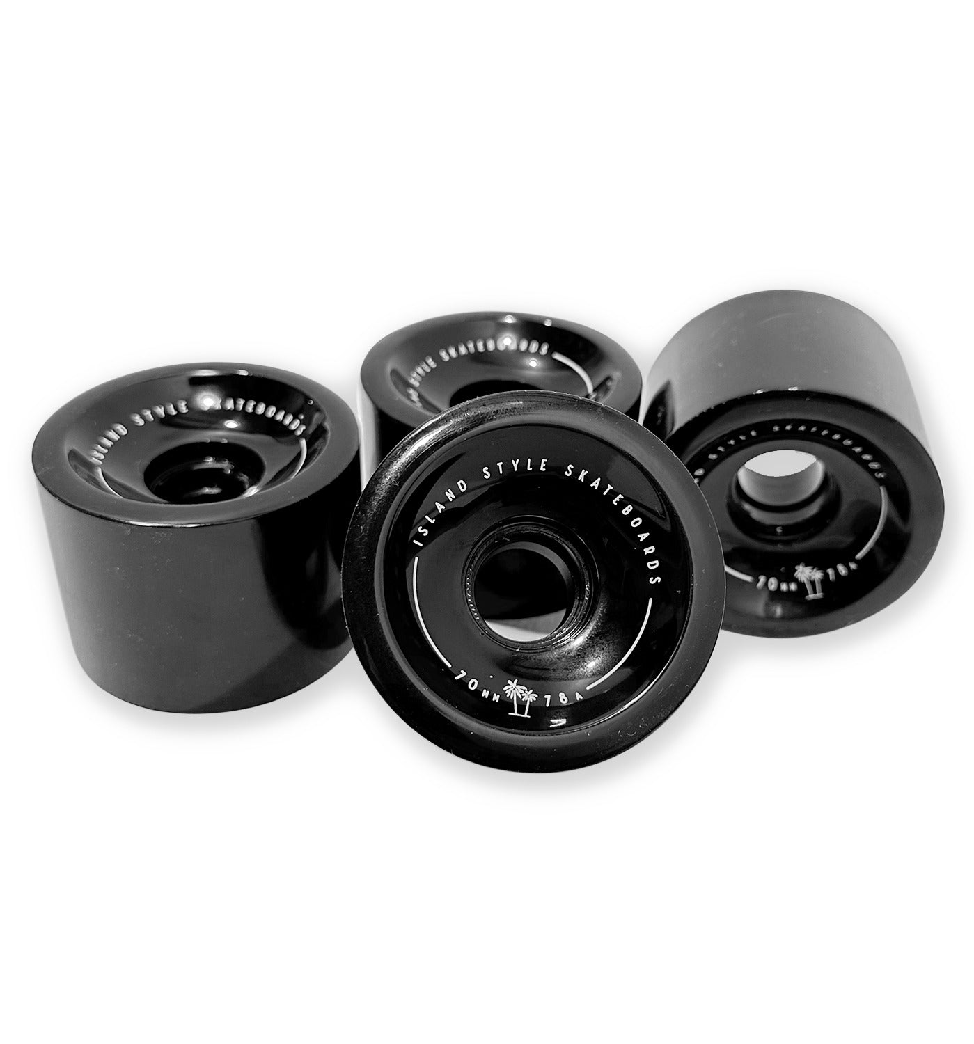70mm Skateboard Wheels - Black 4 pack