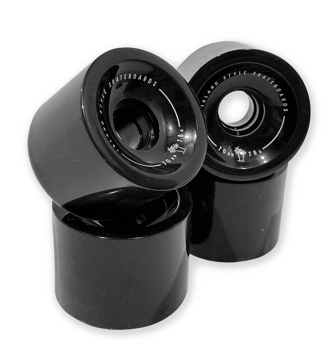 70mm Skateboard Wheels - Black 4 pack