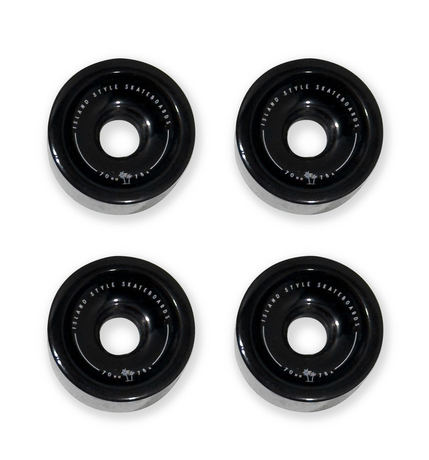70mm Skateboard Wheels - Black 4 pack