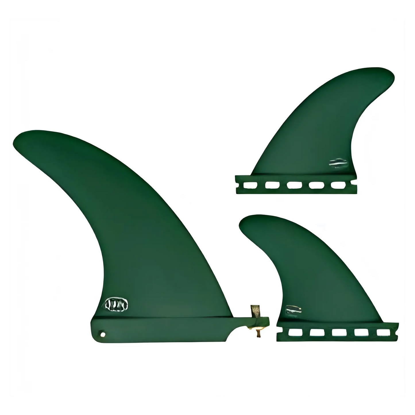 AQSS 2+1 Fin Set - Olive Green 7" + Single Tab 4"