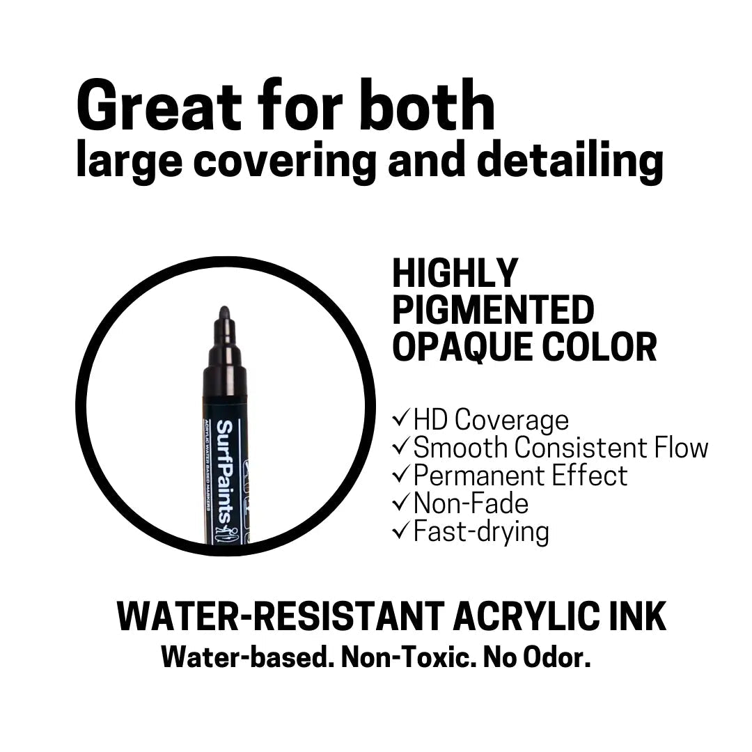 Earth Acrylic Paint Pens - 4mm Durable Bullet Nibs for All Surfaces – Premium Japanese Quality