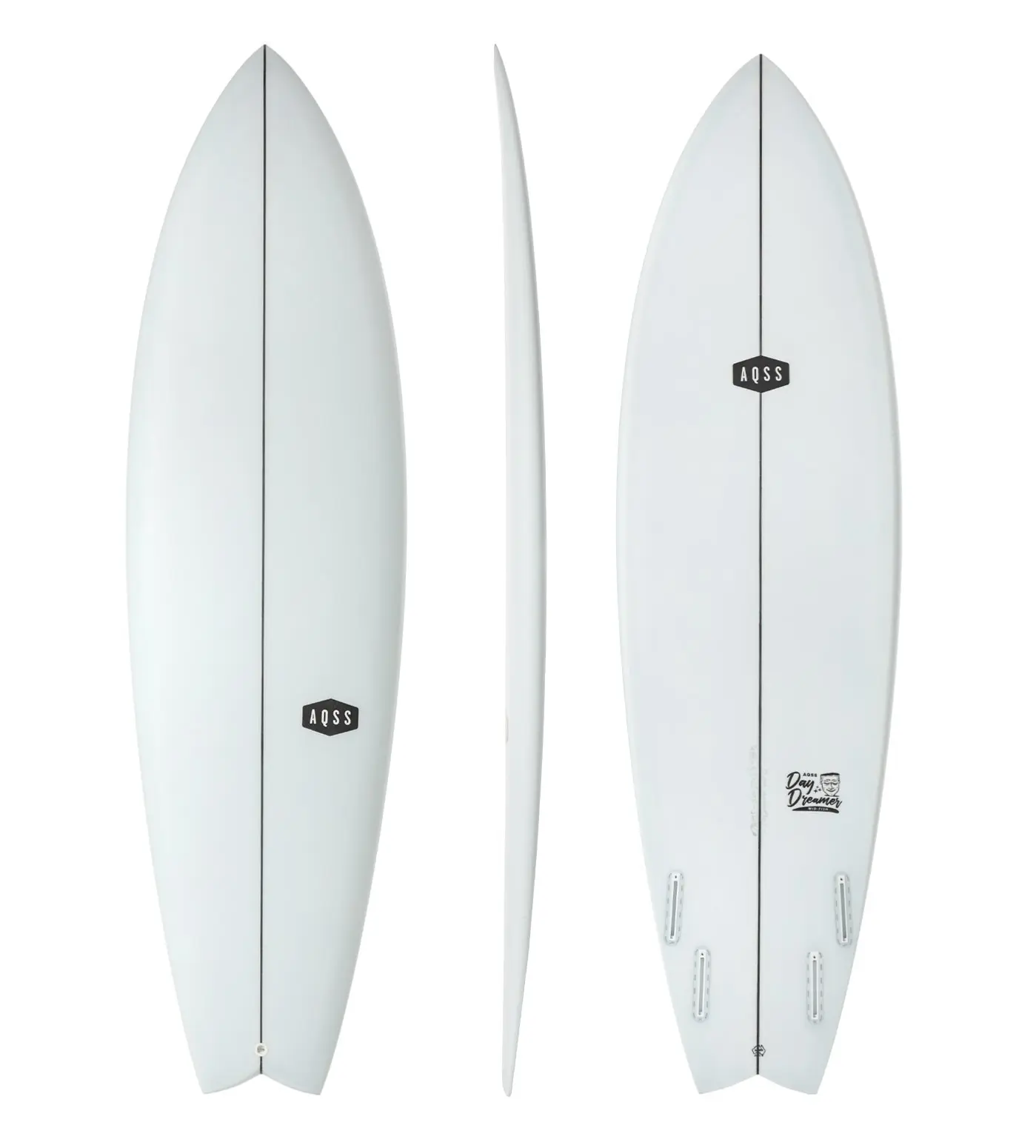 AQSS Day Dreamer Mid Fish - Clear White Surfboard