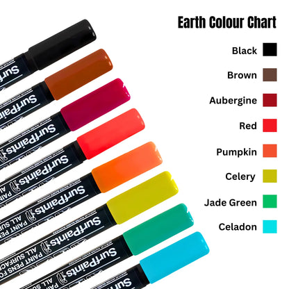 Earth Acrylic Paint Pens - 4mm Durable Bullet Nibs for All Surfaces – Premium Japanese Quality