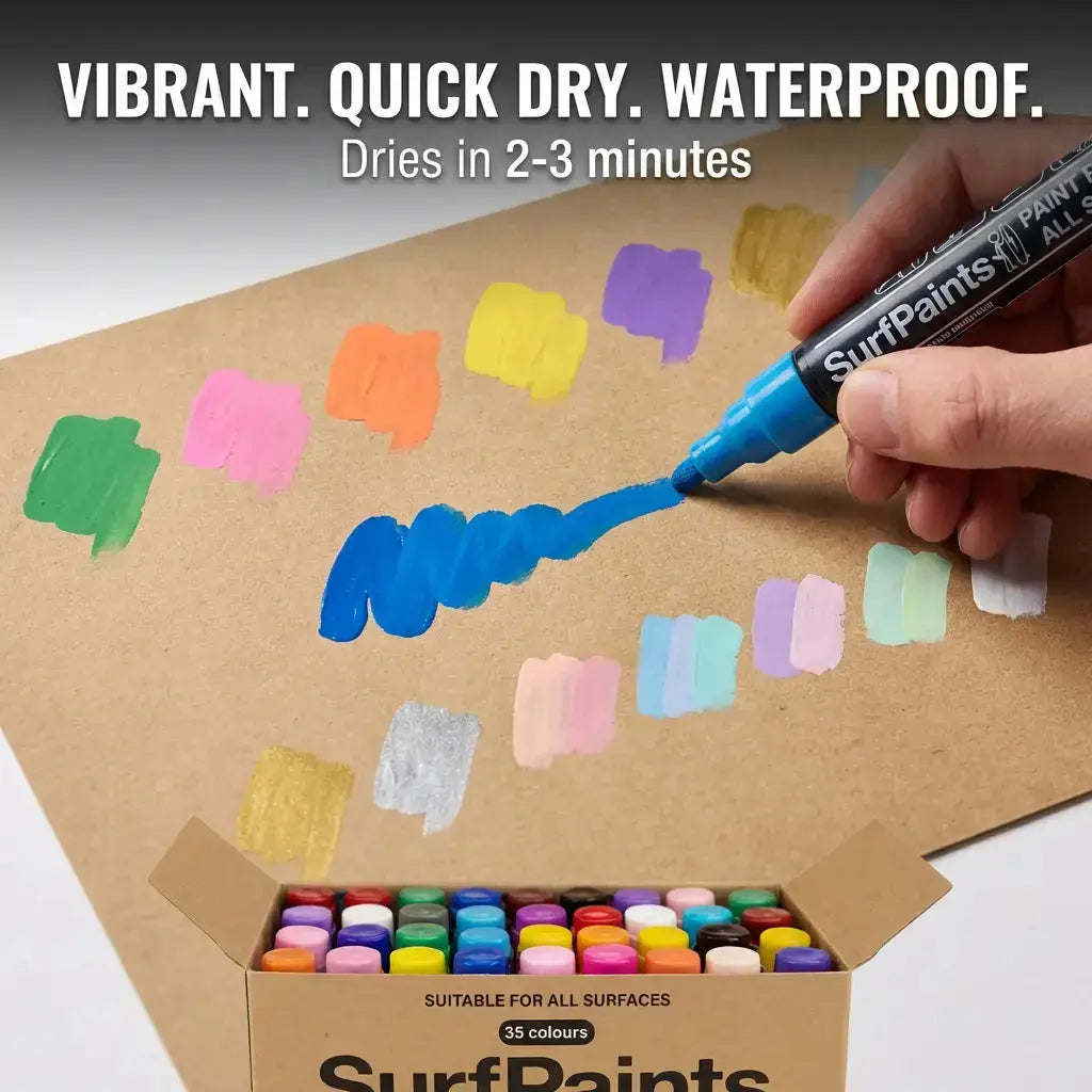 Surfpaints Full Range of Acrylic Paint Pens Size 4mm Bullet - Special Edition Art Collections Box