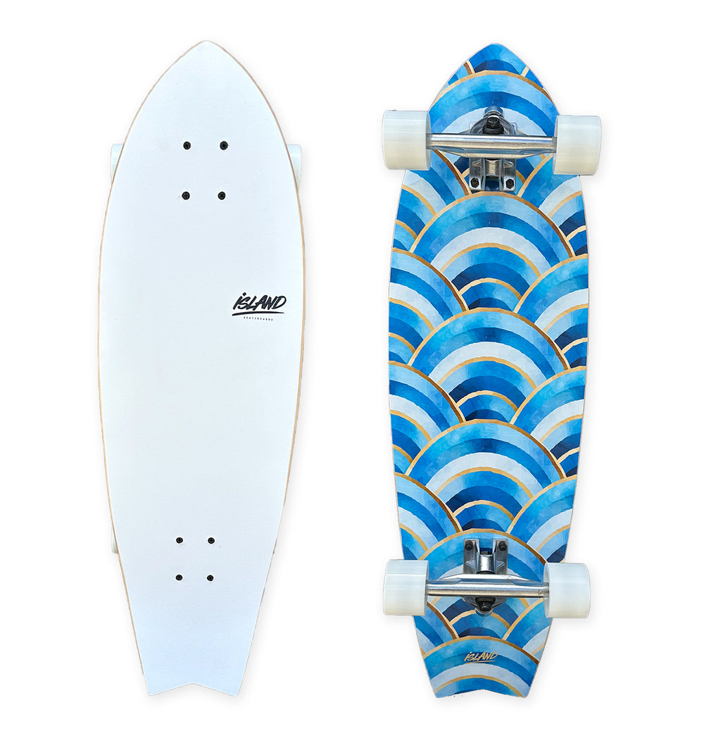 32" CRUISER SKATEBOARD - BLUE WAVE