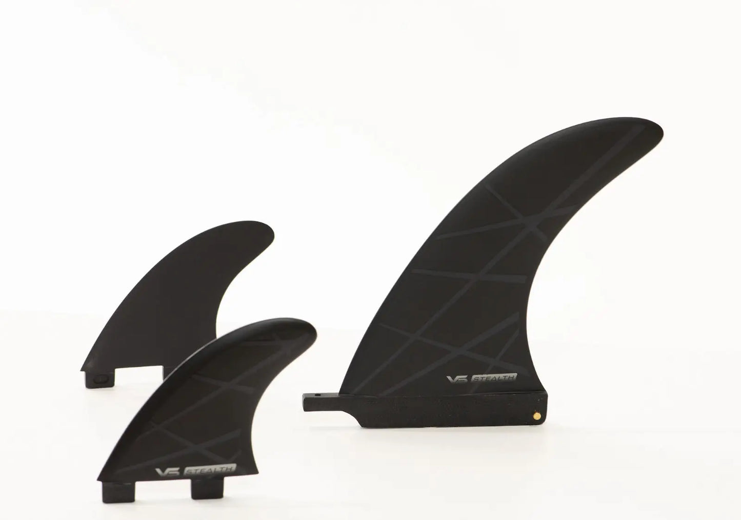 Vessel 2+1 Fin Set - Stealth Black 7.5" + Twin Tab