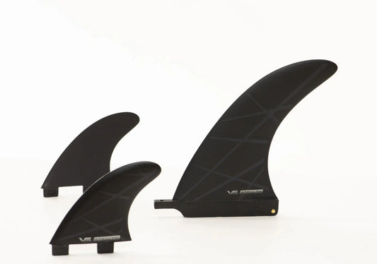 Vessel 2+1 Fin Set - Stealth Black 7.5" + Twin Tab