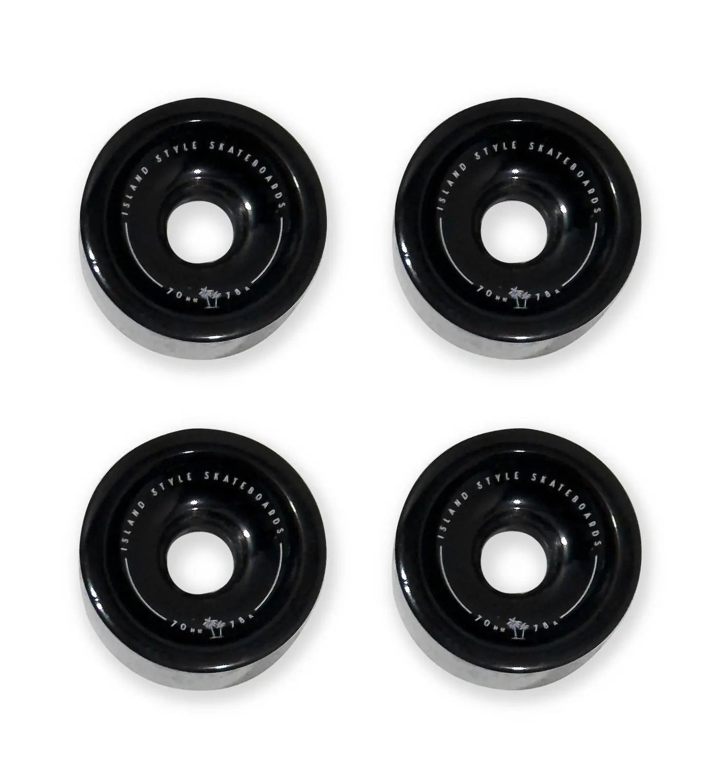 70mm Skateboard Wheels - Black 4 pack