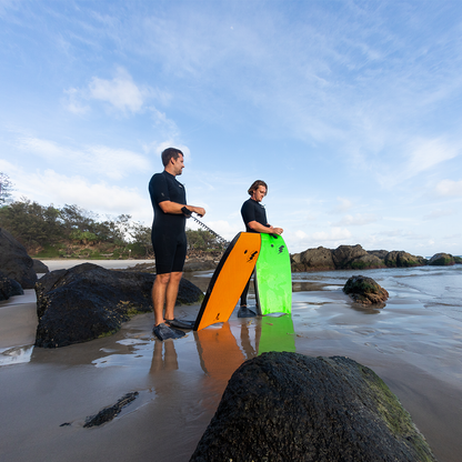 BOM BORA BODYBOARD 41" - GREY/NEON GREEN