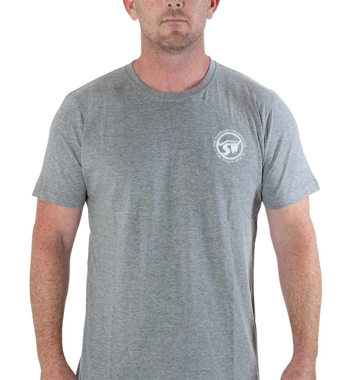 RAINBOW SURFBOARD WAREHOUSE T-SHIRT - GREY