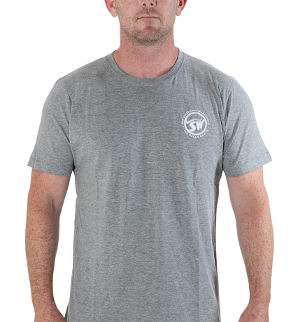RAINBOW SURFBOARD WAREHOUSE T-SHIRT - GREY