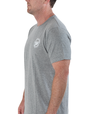 RAINBOW SURFBOARD WAREHOUSE T-SHIRT - GREY